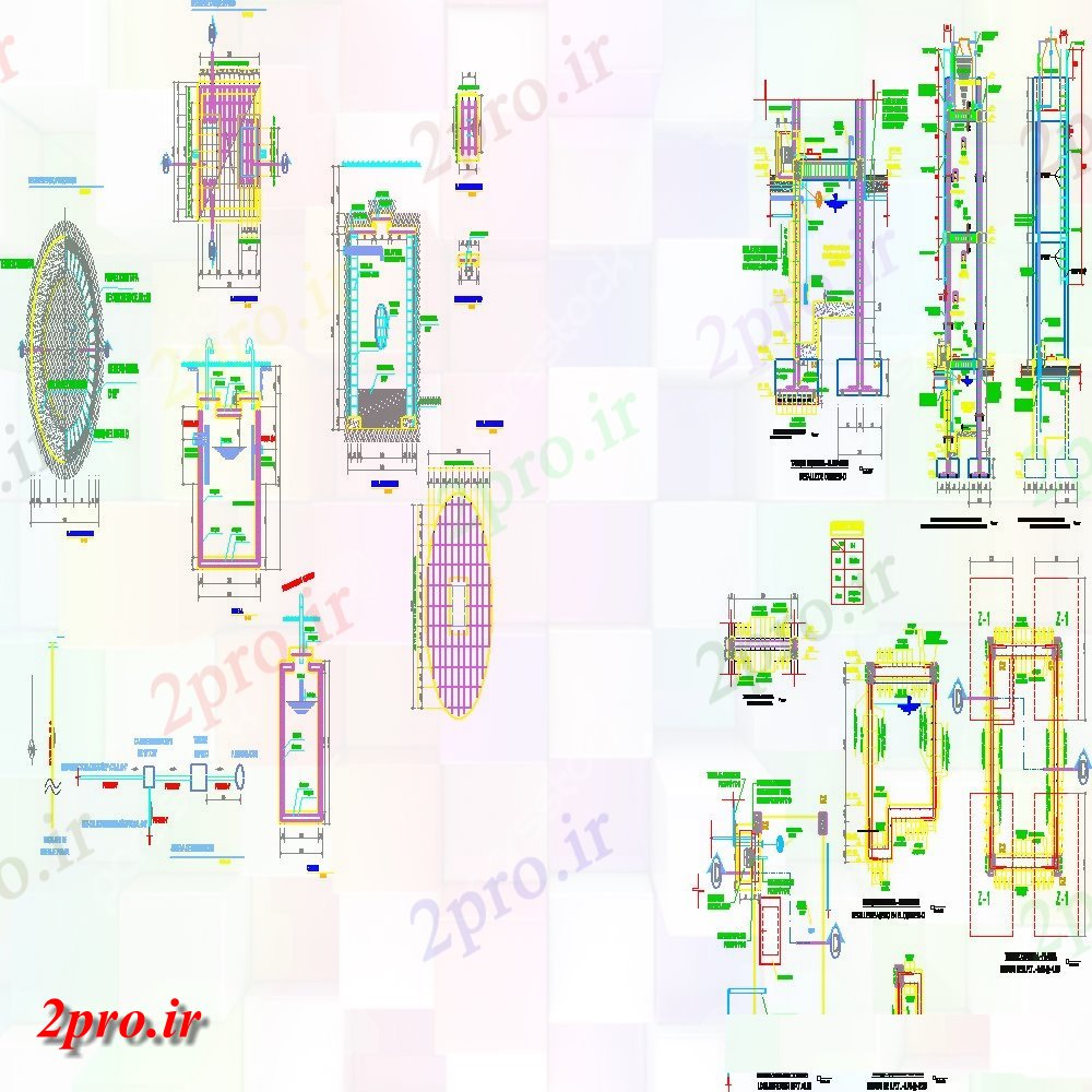دانلود نقشه طراحی جزئیات ساختار جزئیات سپتیک تانک و ساخت و ساز مخزن  دو بعدی    (کد139380)