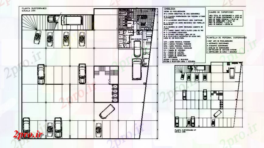 دانلود نقشه ساختمان اداری - تجاری - صنعتی سیستم پارکینگ زیرزمین جزئیات  دو بعدی   چیدمان اتوکد (کد139389)