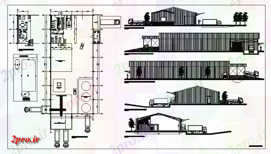 دانلود نقشه کارخانه صنعتی ، کارگاه بازیافت هیئت مدیره کارت پردازش نما بوته، بخش و طراحی جزئیات 18 در 41 متر (کد139397)