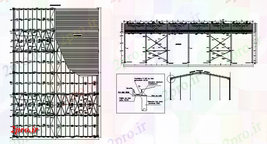 دانلود نقشه طراحی جزئیات ساختار جزئیات سقف خرپا طراحی  دو بعدی  و نما طرحی  (کد139398)