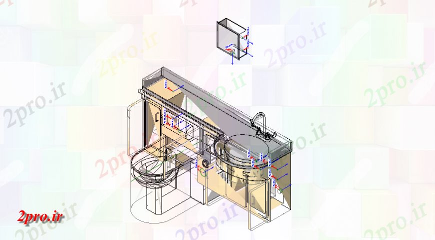 دانلود نقشه حمام مستر طراحی توالت و داخلی جزئیات طراحی تریدی (کد139400)