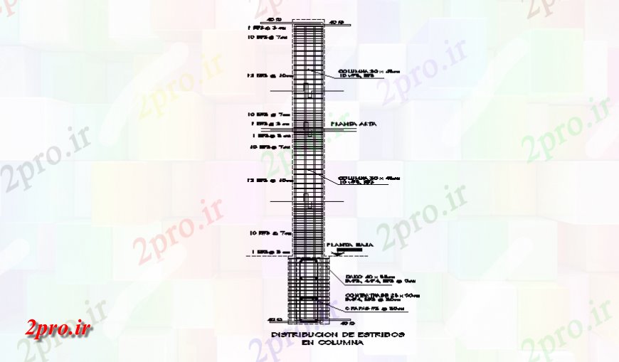 دانلود نقشه جزئیات ستون کفش اتحادیه ستون ساختار سازنده جزئیات (کد139402)