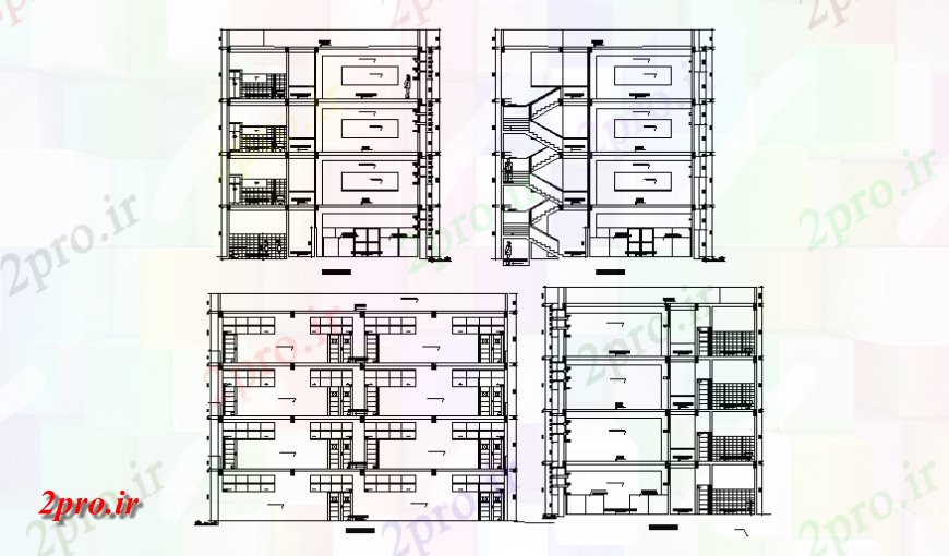 دانلود نقشه مسکونی  ، ویلایی ، آپارتمان  مسکونی آپارتمان   مسکن ساختمان همه طرفه جزئیات مقطعی  (کد139423)