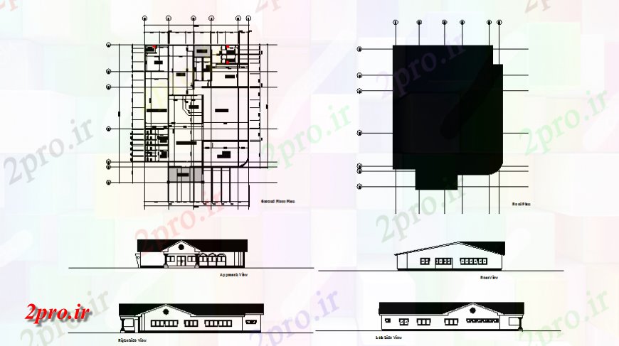 دانلود نقشه مسکونی  ، ویلایی ، آپارتمان  خانه یک سطح تمام نما طرفه، طراحی و طرحی سقف جزئیات  (کد139440)