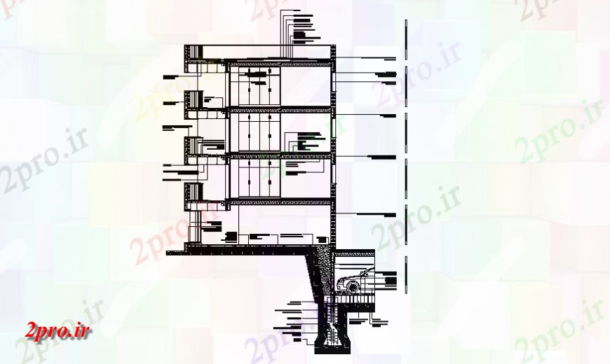 دانلود نقشه مسکونی  ، ویلایی ، آپارتمان  آپارتمان مسکن، ساخت جزئیات مقطعی سازنده  (کد139449)