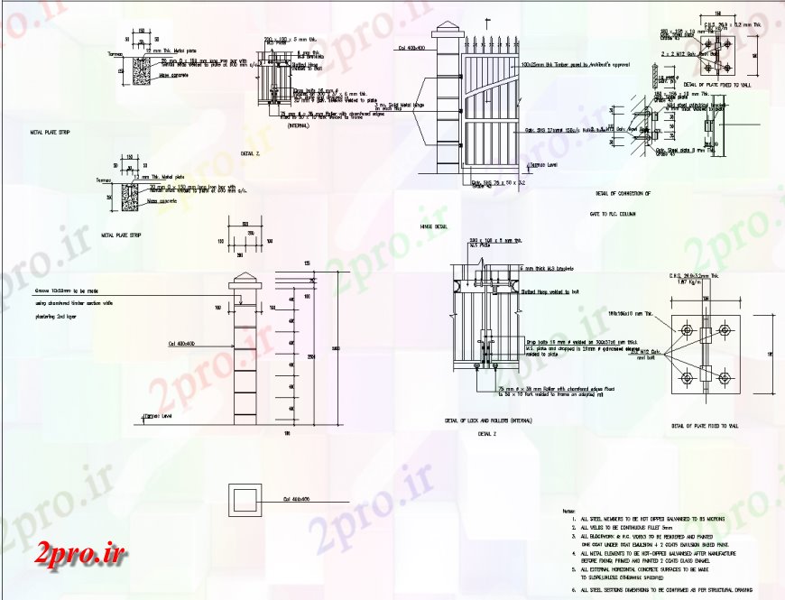 دانلود نقشه طراحی جزئیات ساختار ساختار درب فلزی و ساخت و ساز طراحی  (کد139548)