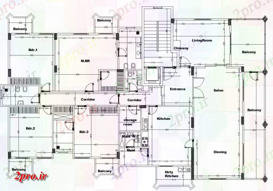 دانلود نقشه مسکونی  ، ویلایی ، آپارتمان  طرحی بلوک آپارتمان   طراحی  (کد139617)