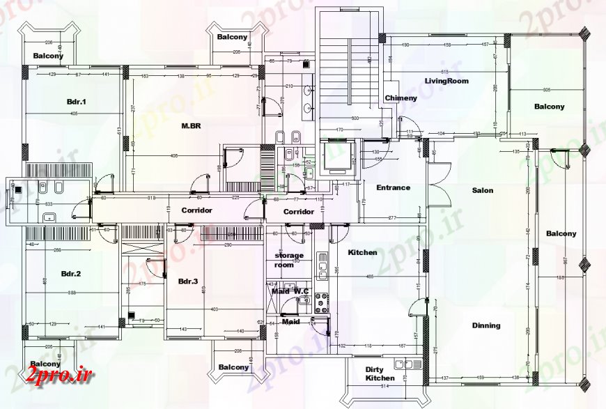 دانلود نقشه مسکونی  ، ویلایی ، آپارتمان  طرحی بلوک واحد آپارتمان    (کد139631)