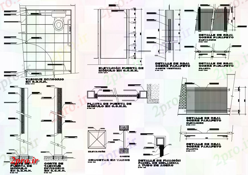 دانلود نقشه مسکونی  ، ویلایی ، آپارتمان  انواع نازک کاری از خانه در  (کد139636)