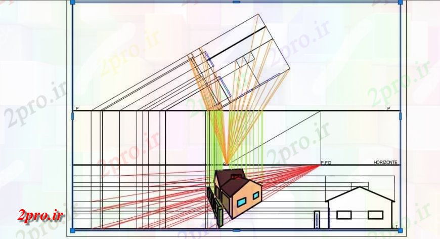 دانلود نقشه خانه های سه بعدی چشم انداز  جزئیات بیشتر تریدی از خانه (کد139675)