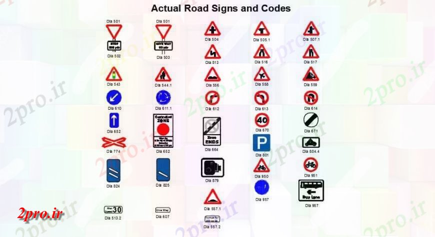 دانلود نقشه بلوک ، آرام ، نماد علائم راهنمایی و رانندگی های مختلف و علامت دو بعدی  بلوک  (کد139682)