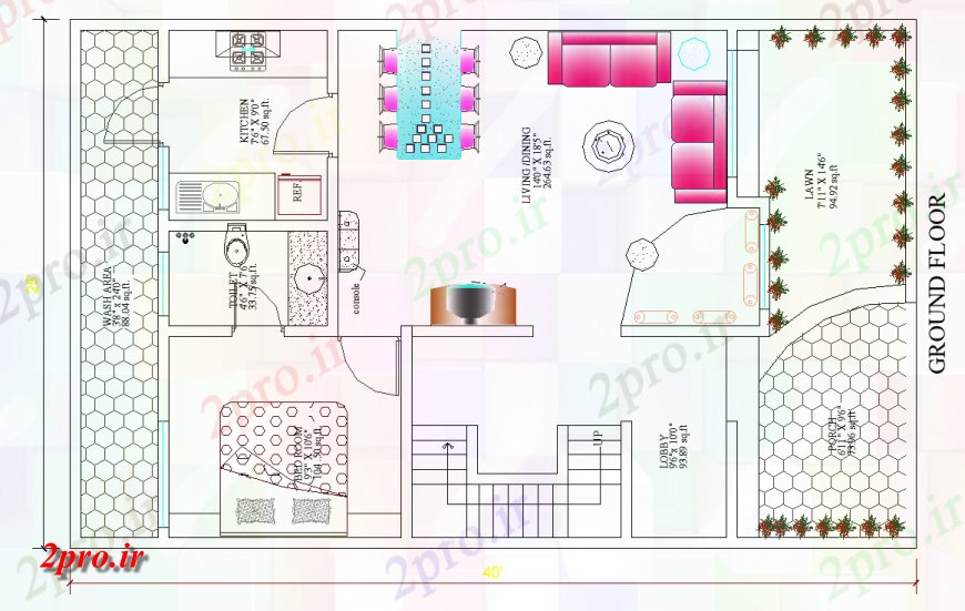 دانلود نقشه مسکونی  ، ویلایی ، آپارتمان  طراحی داخلی طبقه همکف ویلا  اتوکد (کد139720)