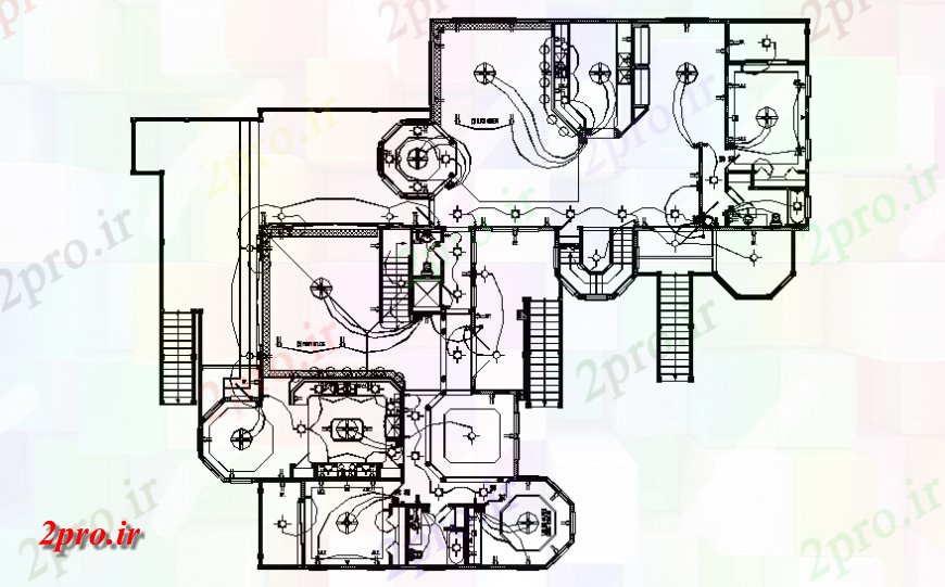 دانلود نقشه برق مسکونی جزئیات طرحی طبقه دوم طرحی های الکتریکی خانه ساخت 23 در 25 متر (کد139738)