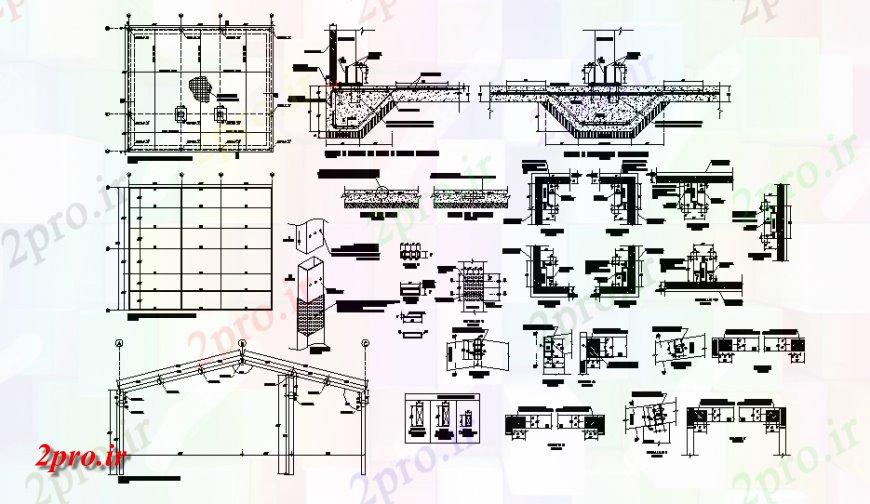 دانلود نقشه طراحی جزئیات ساختار دروازه خانه ساختار فلزی و جزئیات سازنده (کد139756)