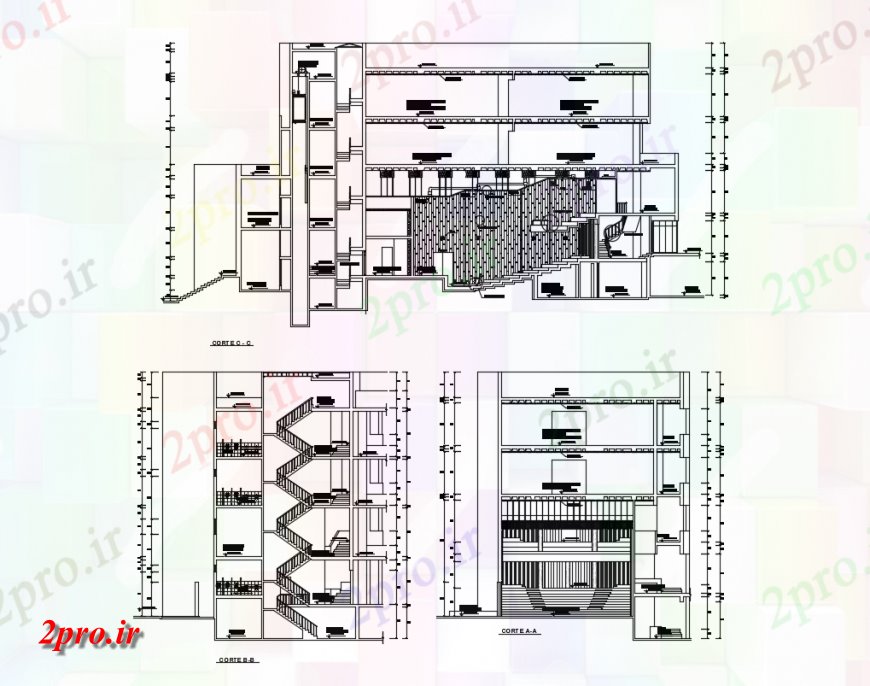 دانلود نقشه ساختمان مرتفعجزئیات بخشی از یک جزئیات ساختمان، فرمت اتوکد 19 در 39 متر (کد139774)