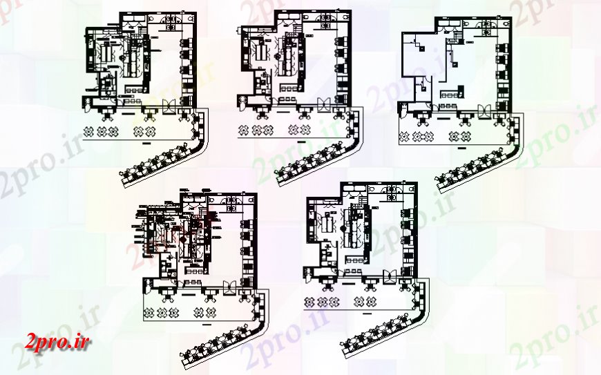 دانلود نقشه مسکونی ، ویلایی ، آپارتمان رستوران طرحی کار جزئیات 29 در 34 متر (کد139797)