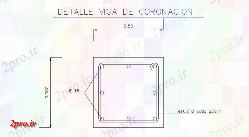 دانلود نقشه طراحی جزئیات تقویت کننده پرتو تاج جزئیات (کد139840)