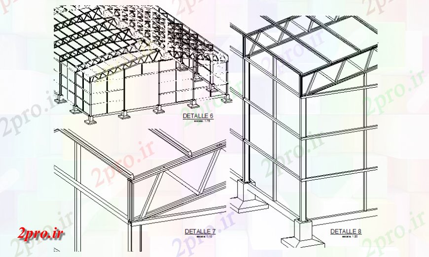 دانلود نقشه کارخانه صنعتی  ، کارگاه انبار صنعتی  جزئیات مقطعی سازنده (کد139842)