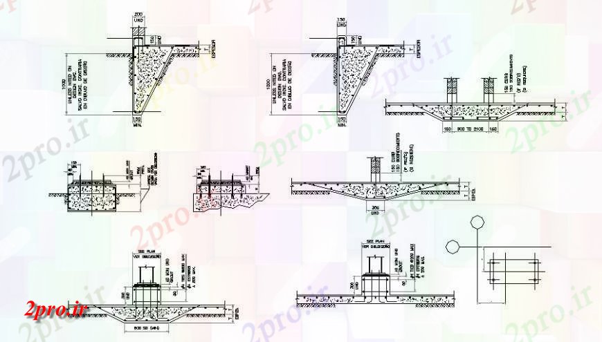 دانلود نقشه جزئیات پله و راه پله  رکاب پایه و اساس ، قسمت های اتوکد (کد139851)