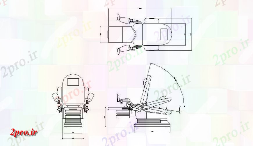 دانلود نقشه تاسیسات برق طرحی صندلی ماشین، نما و بخش  چیدمان (کد139926)