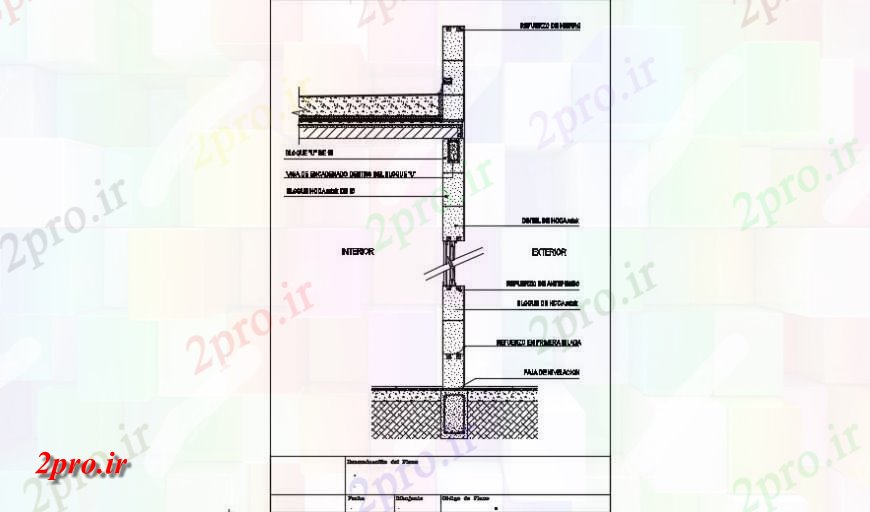 دانلود نقشه طراحی جزئیات ساختار جزئیات بخشی از دیوار جزئیات (کد139956)