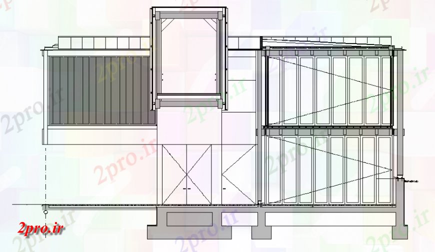 دانلود نقشه کارخانه صنعتی  ، کارگاه انبار نما صنعت سازنده جزئیات مقطعی  (کد139993)