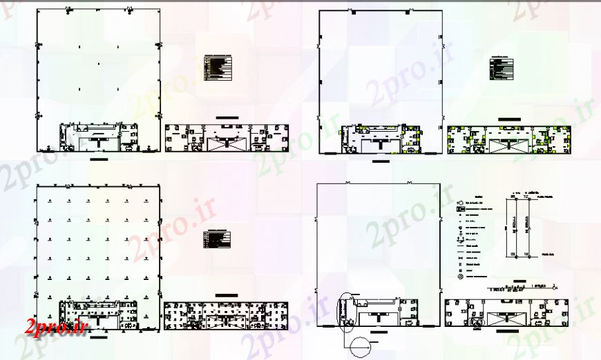 دانلود نقشه کارخانه صنعتی  ، کارگاه نورپردازی، زور و توزیع گیاه جزئیات شبستان کارخانه صنعتی  (کد140027)