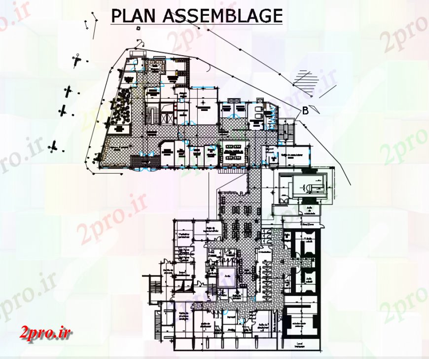 دانلود نقشه بیمارستان - درمانگاه - کلینیک بیمارستان paln 28 در 64 متر (کد140040)