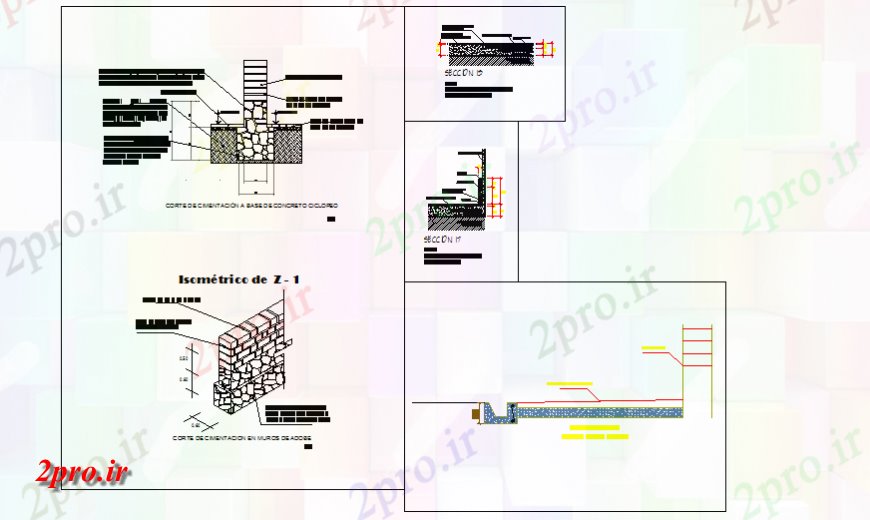 دانلود نقشه طراحی اتوکد پایه بنیاد طراحی جزئیات پروژه طراحی کشور خانه (کد140048)