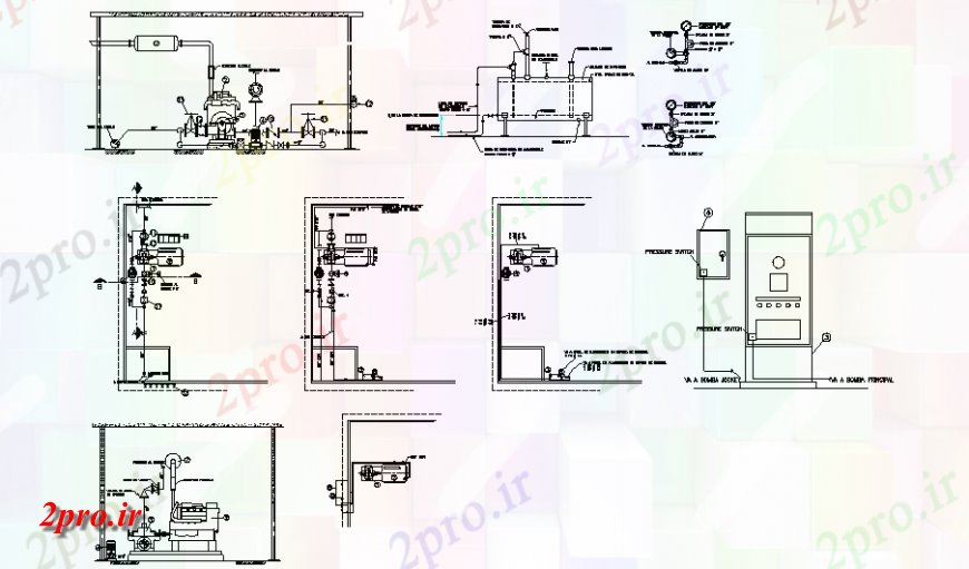 دانلود نقشه تاسیسات برق اتاق سیستم آتش پمپ ماشین آلات نصب و راه اندازی  (کد140053)