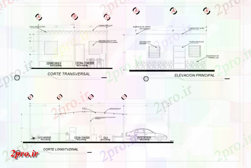 دانلود نقشه مسکونی  ، ویلایی ، آپارتمان  بخش طراحی جزئیات از توسعه تدریجی پروژه خانه (کد140060)