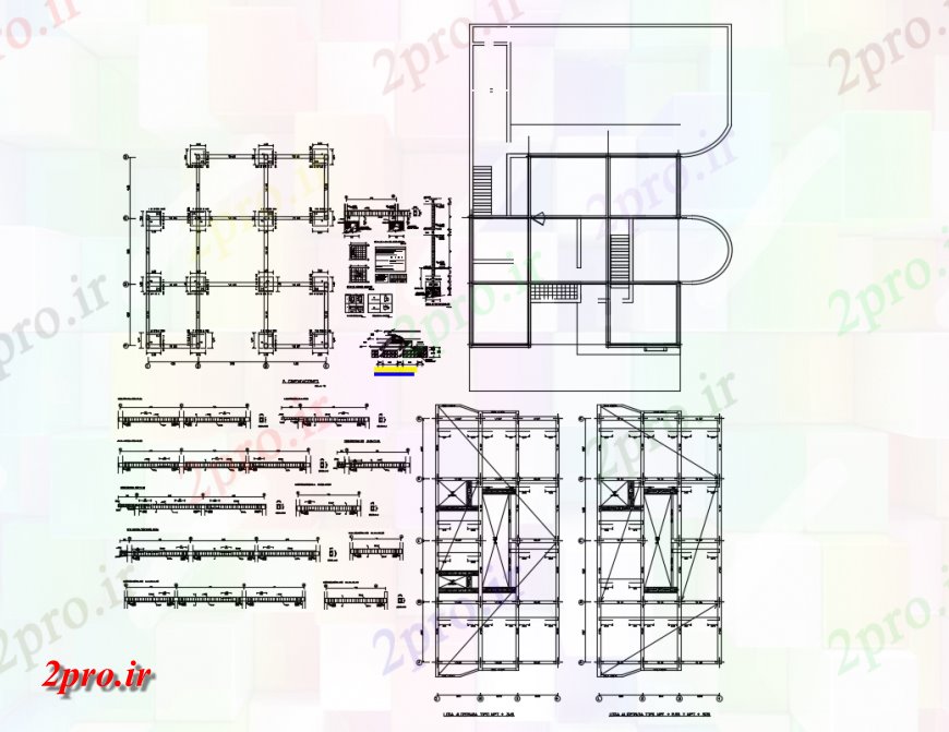 دانلود نقشه طراحی جزئیات ساختار جزئیات cimentacion 21 در 26 متر (کد140080)