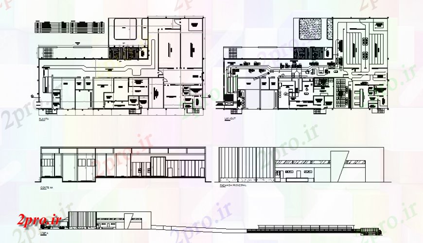 دانلود نقشه کارخانه صنعتی  ، کارگاه یخچال کشتارگاه طرحی نما کارخانه صنعتی ، بخش، برنامه ریزی و طرحی جزئیات (کد140100)