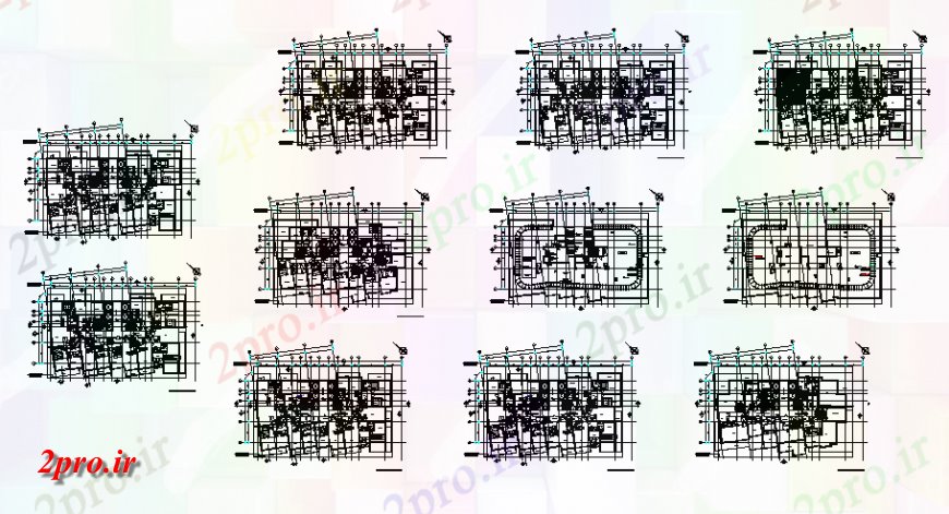 دانلود نقشه معماری معروف طرحی طبقه جزئیات طرحی از مارینا برج قاره با آشپزخانه و حمام داخلی 60 در 68 متر (کد140191)
