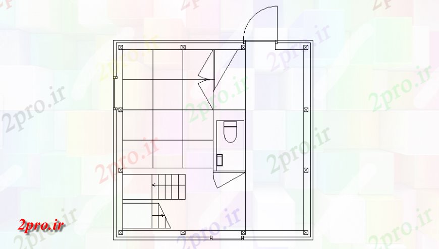 دانلود نقشه مسکونی  ، ویلایی ، آپارتمان  جزئیات طرحی طبقه همکف فریم از ویلای مسکونی (کد140245)