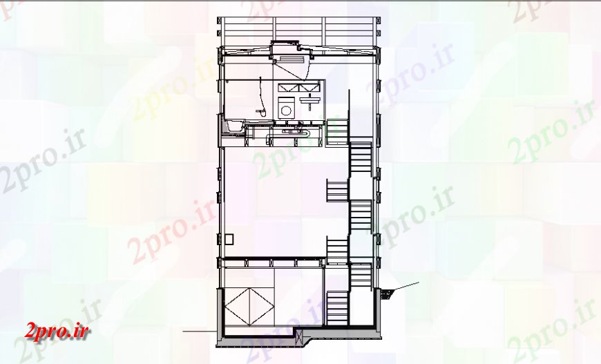 دانلود نقشه مسکونی  ، ویلایی ، آپارتمان  یک خانواده جزئیات طرحی خانه زمین فریم کف (کد140262)