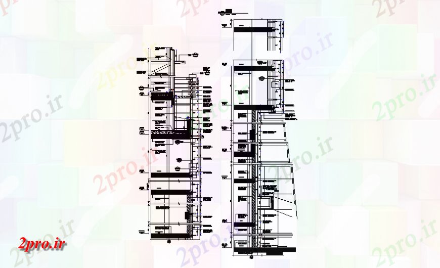 دانلود نقشه طراحی جزئیات تقویت کننده برج بخش دیوار   (کد140290)