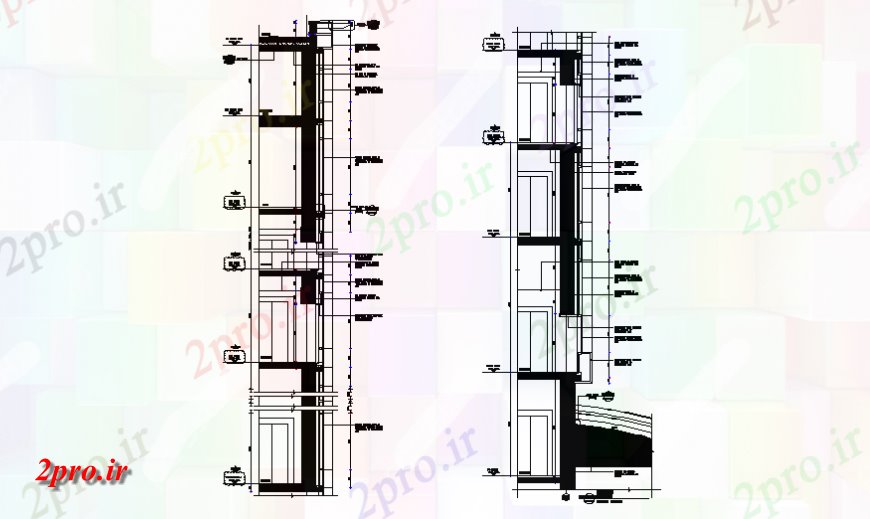 دانلود نقشه طراحی جزئیات تقویت کننده جوجه ریزی دیوار بخش طرحی  طرحی جزئیات (کد140294)