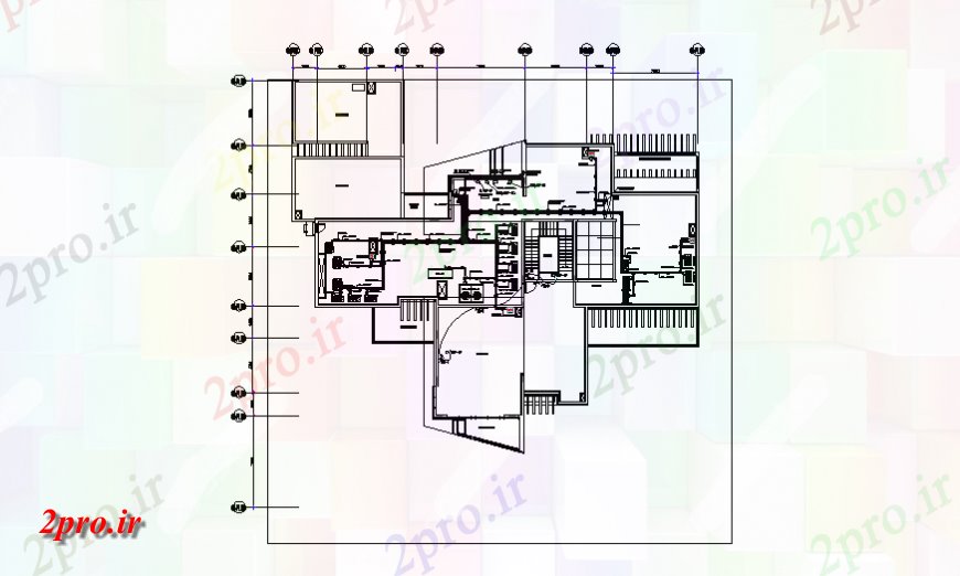 دانلود نقشه برق مسکونی سقف طرحی قدرت جزئیات 32 در 34 متر (کد140297)