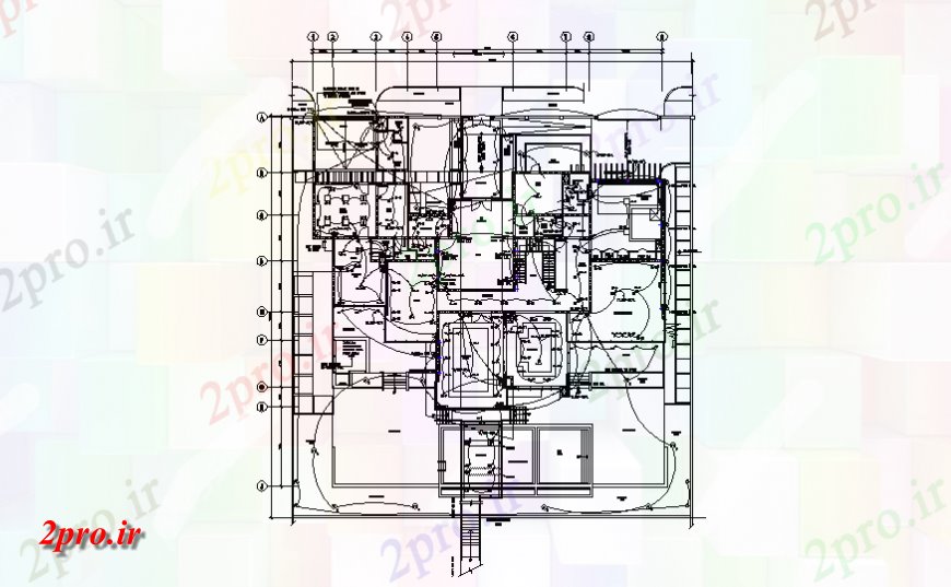 دانلود نقشه مسکونی  ، ویلایی ، آپارتمان  ویلا طبقه همکف طرحی روشنایی جزئیات (کد140298)