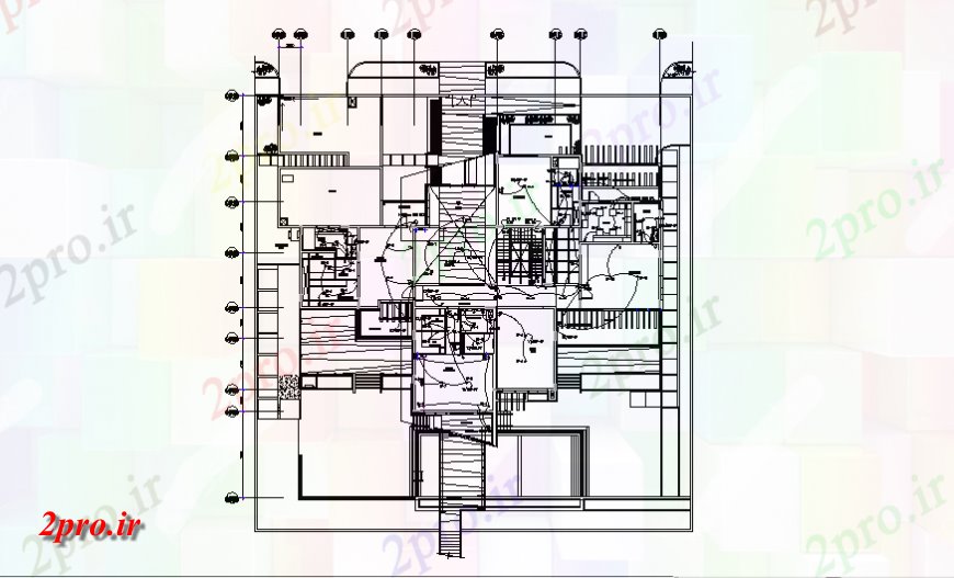دانلود نقشه برق مسکونی ویلا طبقه اول طرحی های الکتریکی 30 در 38 متر (کد140299)