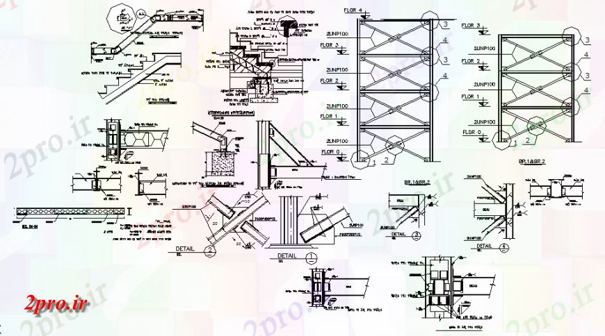 دانلود نقشه طراحی جزئیات تقویت کننده جنگل و ساخت و پله بخش  طراحی (کد140357)