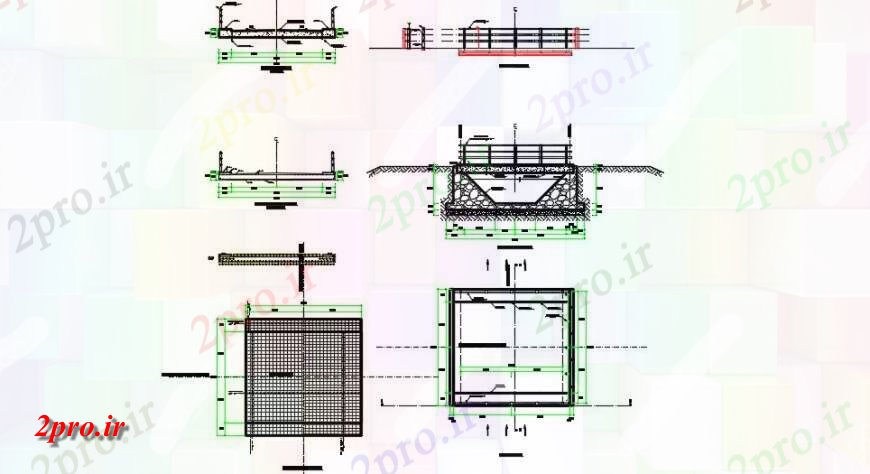 دانلود نقشه طراحی جزئیات ساختار جزئیات بخشی از یک دیوار با ابعاد  (کد140381)