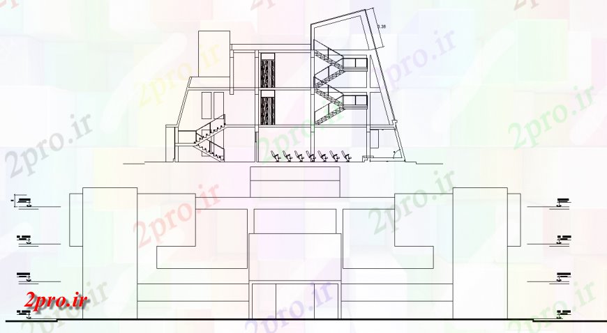 دانلود نقشه مسکونی ، ویلایی ، آپارتمان بخش خانه کوچک و نما طراحی 15 در 36 متر (کد140396)