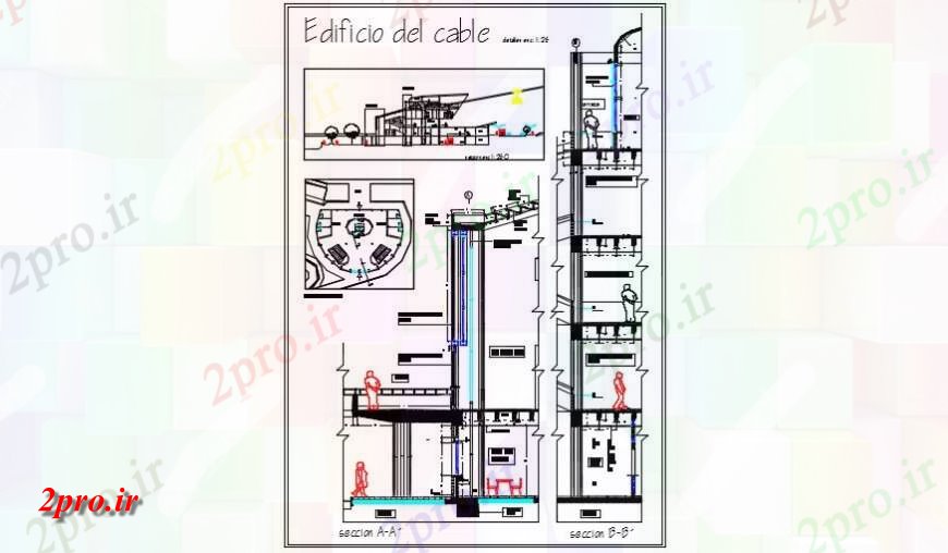 دانلود نقشه طراحی جزئیات ساختار بخش از یک کابل حیوان دست اموز راه آهن (کد140409)