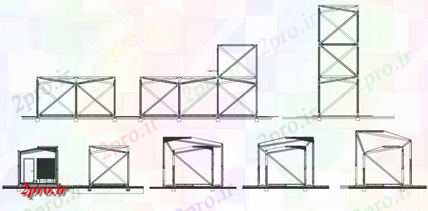 دانلود نقشه مسکونی  ، ویلایی ، آپارتمان  بامبو خانه ماژول طراحی  (کد140446)