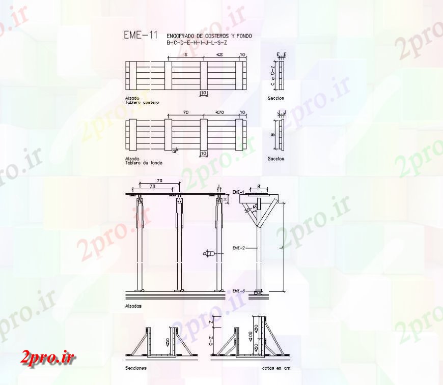 دانلود نقشه جزئیات ساخت و ساز اجرا جزئیات تعبیه ساختار دو بعدی  ساختار    چیدمان اتوکد (کد140479)