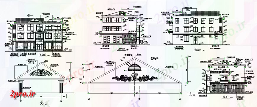 دانلود نقشه طراحی جزئیات تقویت کننده بخش خانه و نما سقف از فلز  برنامه ریزی اتوکد (کد140528)