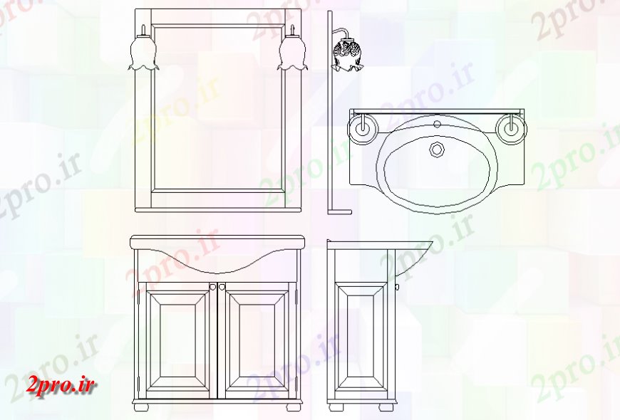 دانلود نقشه جزئیات لوله کشی سینک و هیئت مدیره توله طرحی جزئیات (کد140538)