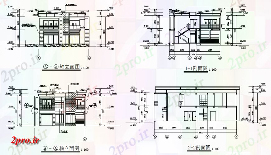 دانلود نقشه مسکونی  ، ویلایی ، آپارتمان  نما و بخش خانه ردیف  طراحی (کد140555)